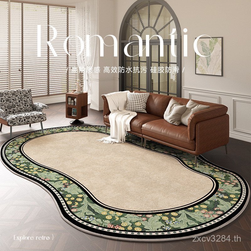 พรม Care-Free ข้างเตียงห้องนั่งเล่นยุคกลางโซฟาสไตล์ใหม่ไม่สม่ําเสมอ Retro 2025 รูปพิเศษภาษาฝรั่งเศสค