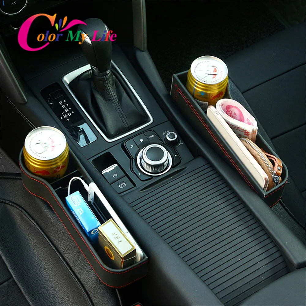 ABS Leather Car Seat Storage Box Auto Organizer Crevice Slit Filler Holder for Audi A3 A4 A5 A6 A7 A