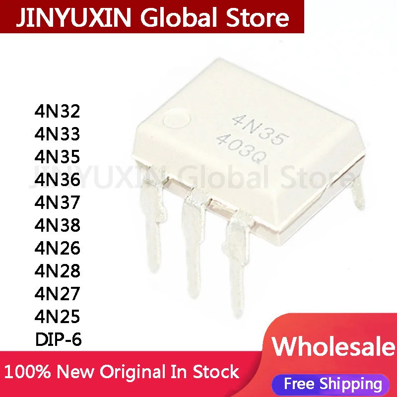 5pcs 4N38 4N37 4N36 4N35 4N33 4N32 4N27 4N28 4N25 4N26 DIP-6 IC Optocoupler ในสต็อกขายส่ง