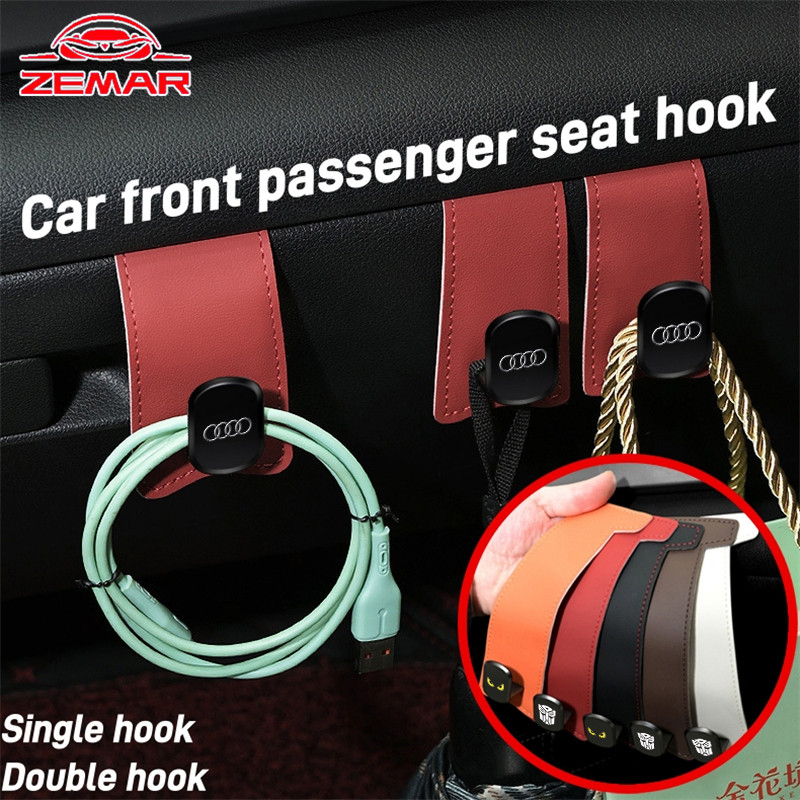 Audi รถ Co-pilot หนังตะขอคู่ด้านหน้าผู้โดยสารกล่องถุงมือวางตะขอสําหรับ A3 8l 8Y A1 Q5 TT mk2 A5 A4 B