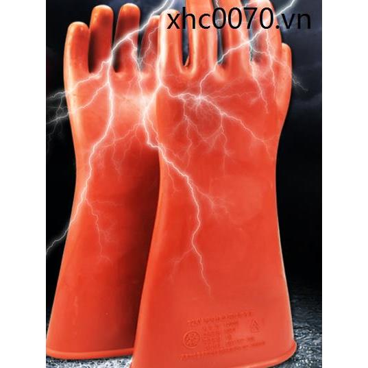 ถุงมือฉนวนกันความร้อนไฟฟ้าแรงสูง 220V ยาง 10kv12kv35kv380v ไฟฟ้าทํางานถุงมือป้องกันไฟฟ้า