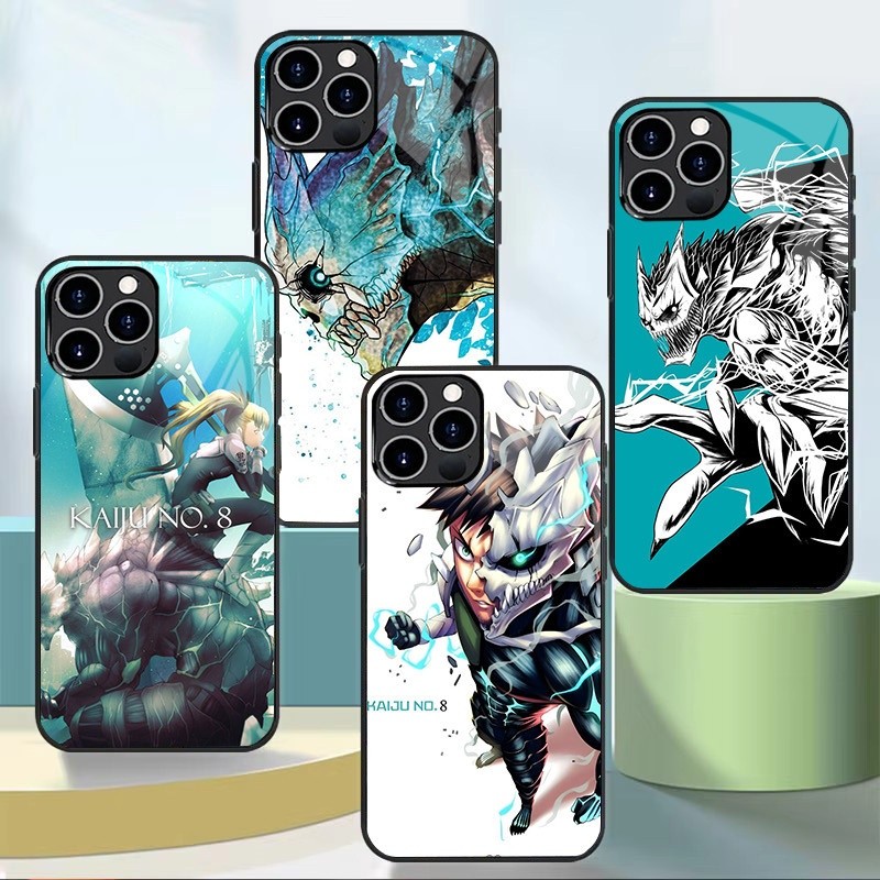 Kaiju no 8 02 กระจกนิรภัยเคสโทรศัพท์สําหรับ Iphone 11 12 Mini 13 14 Plus 15 16 Pro Max Cover