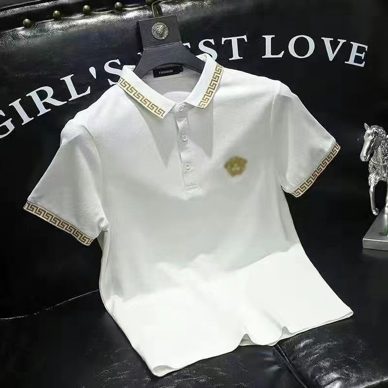 เสื้อโปโลผู้ชายแขนสั้น เสื้อโปโลผู้ชาย polo shirt คอปก ทรงหลวม ผ้าคอตตอน ระบายอากาศ นุ่มสบาย