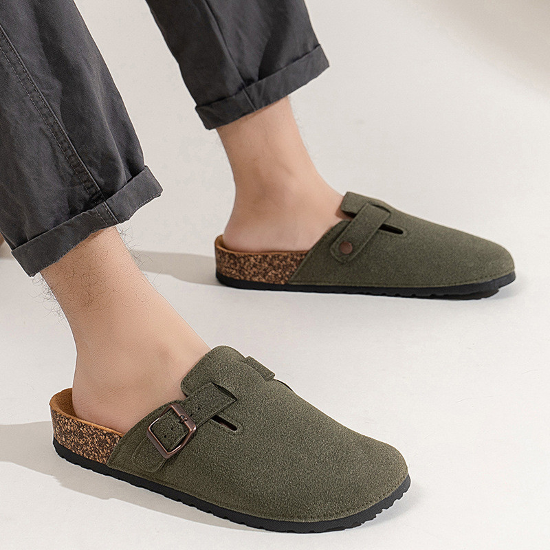1 BIRKENSTOCK รองเท้าผู้ชายสไตล์ เบอร์เกนสต๊อก แฟชั่นสไตล์ยุโรปและอเมริกาแพลตฟอร์มกันลื่นปิดหัว