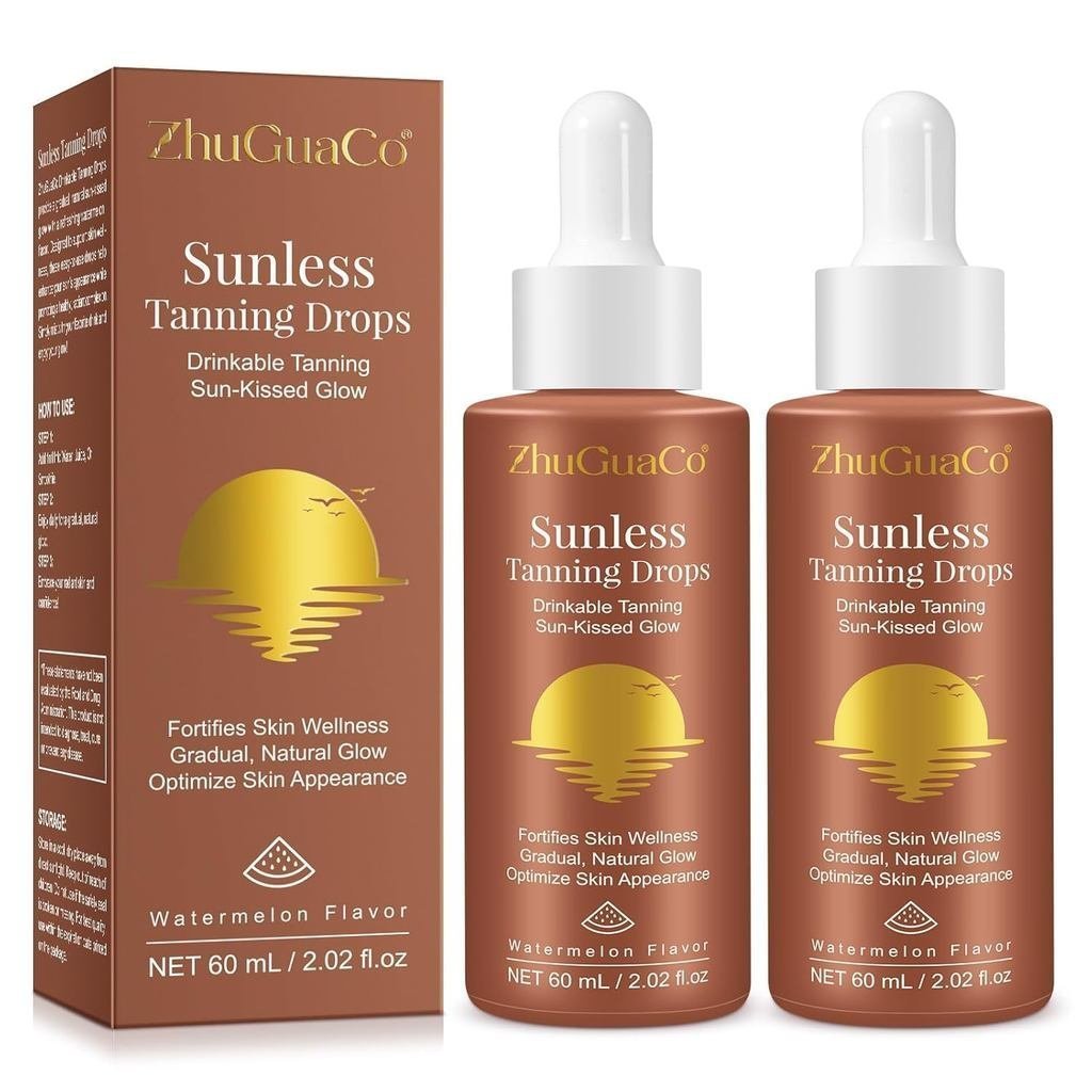 Sunless Tanning Drops to Drink, 2PCS Tan Theory Drops to Drink, Sunless Tanning Liquid Drop, Moistur