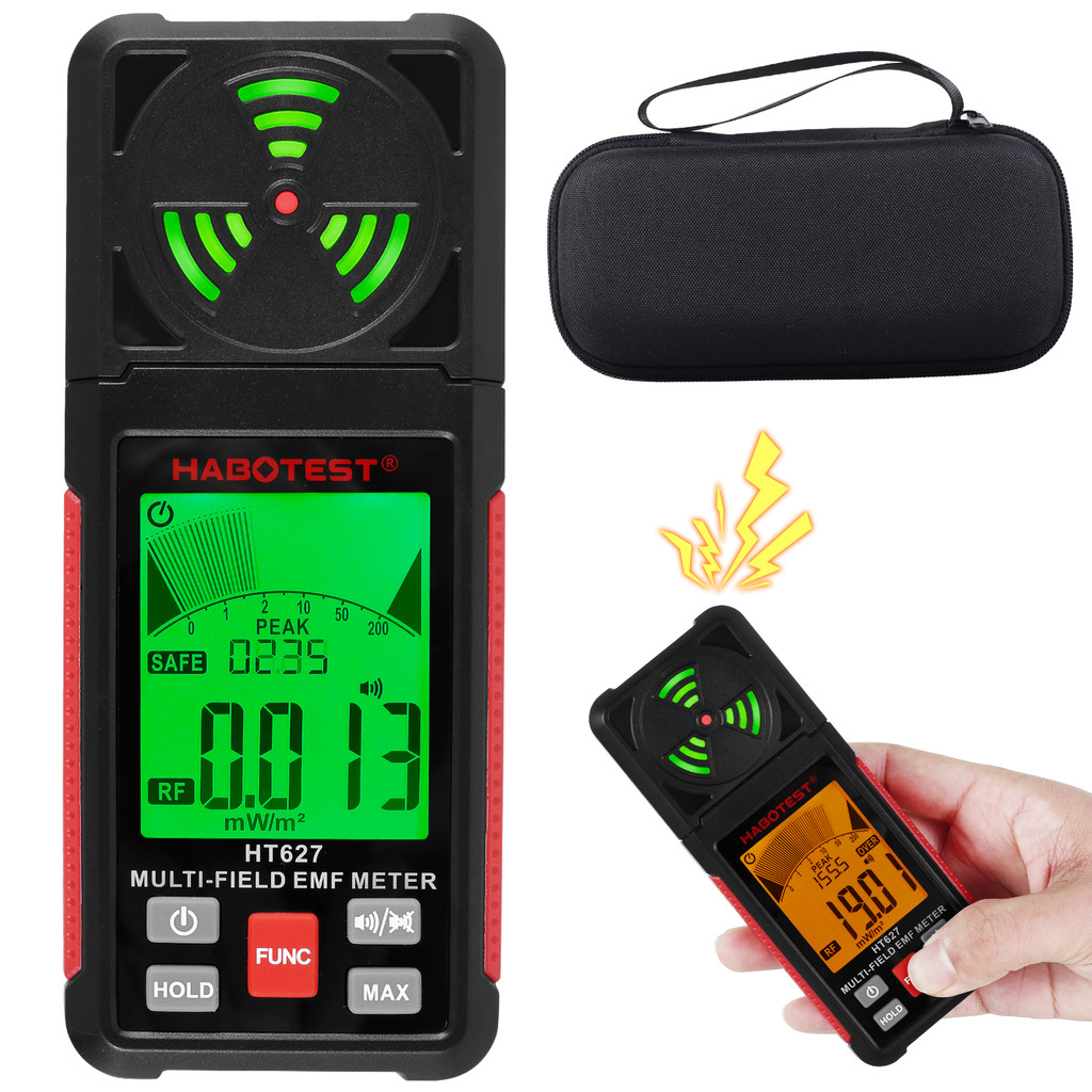 เครื่องตรวจจับรังสีแม่เหล็กไฟฟ้าแบบพกพา 2.26 นิ้วจอแสดงผล LCD EMF Reader Meter EMF Tester