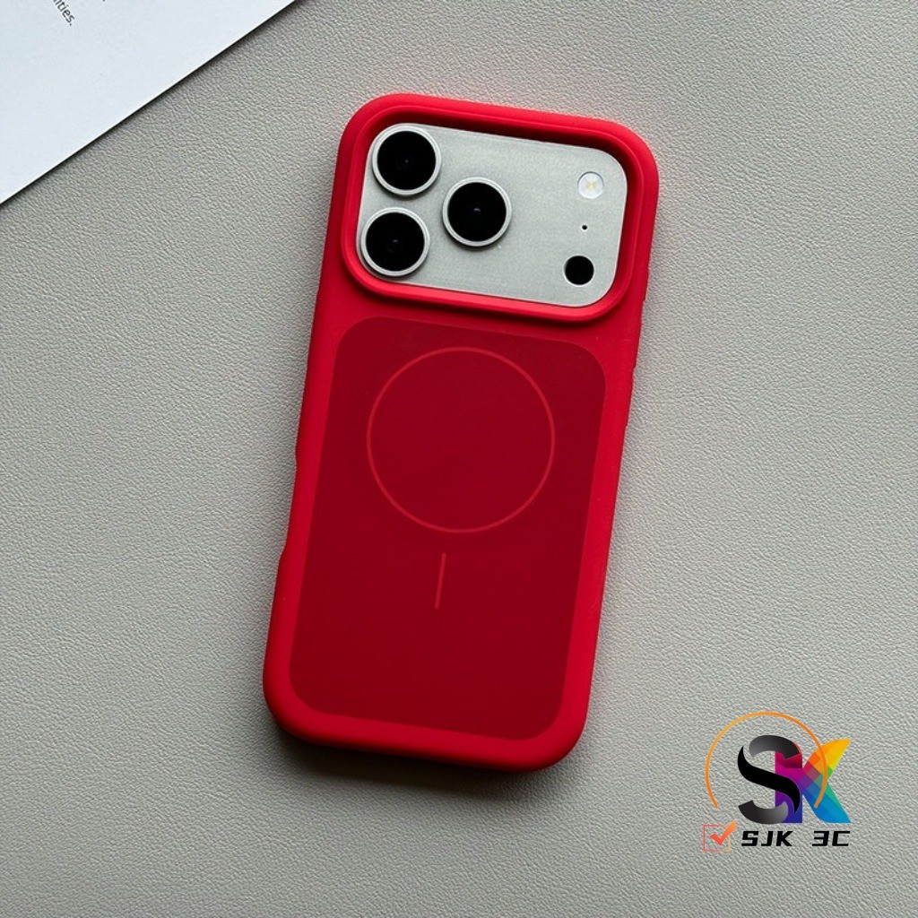 ใหม่ ขนาดใหญ่หลุมคู่สีซิลิโคนแม่เหล็กเคสโทรศัพท์สําหรับ ไอโฟน 17 16 15 14 13 มือโปร สูงสุด 14/15/16บวก ปลอกซิลิโคนรอบกันกระแทกฝาครอบป