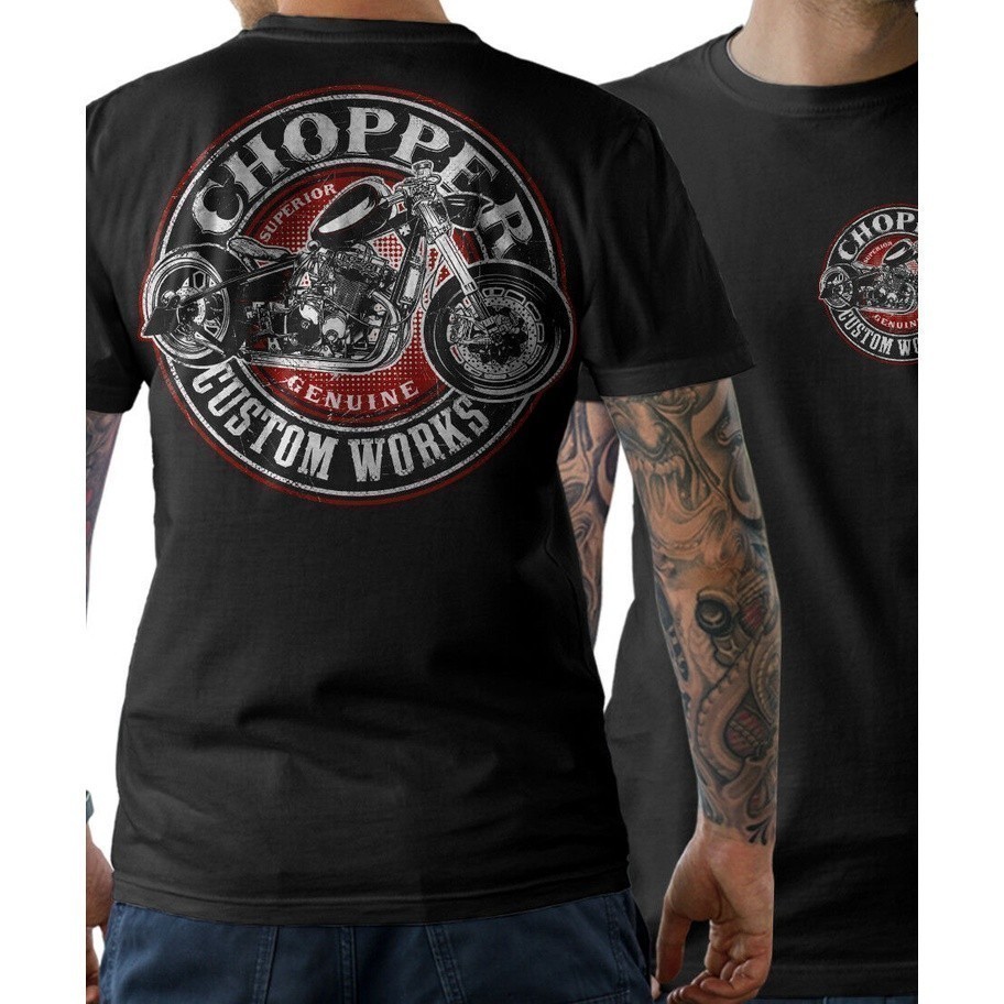 เสื้อยืดแฟชั่น 2026 Biker Oldschool รถจักรยานยนต์ Chopper ประแจสกรูแบบกําหนดเอง Mc Mens S5xl