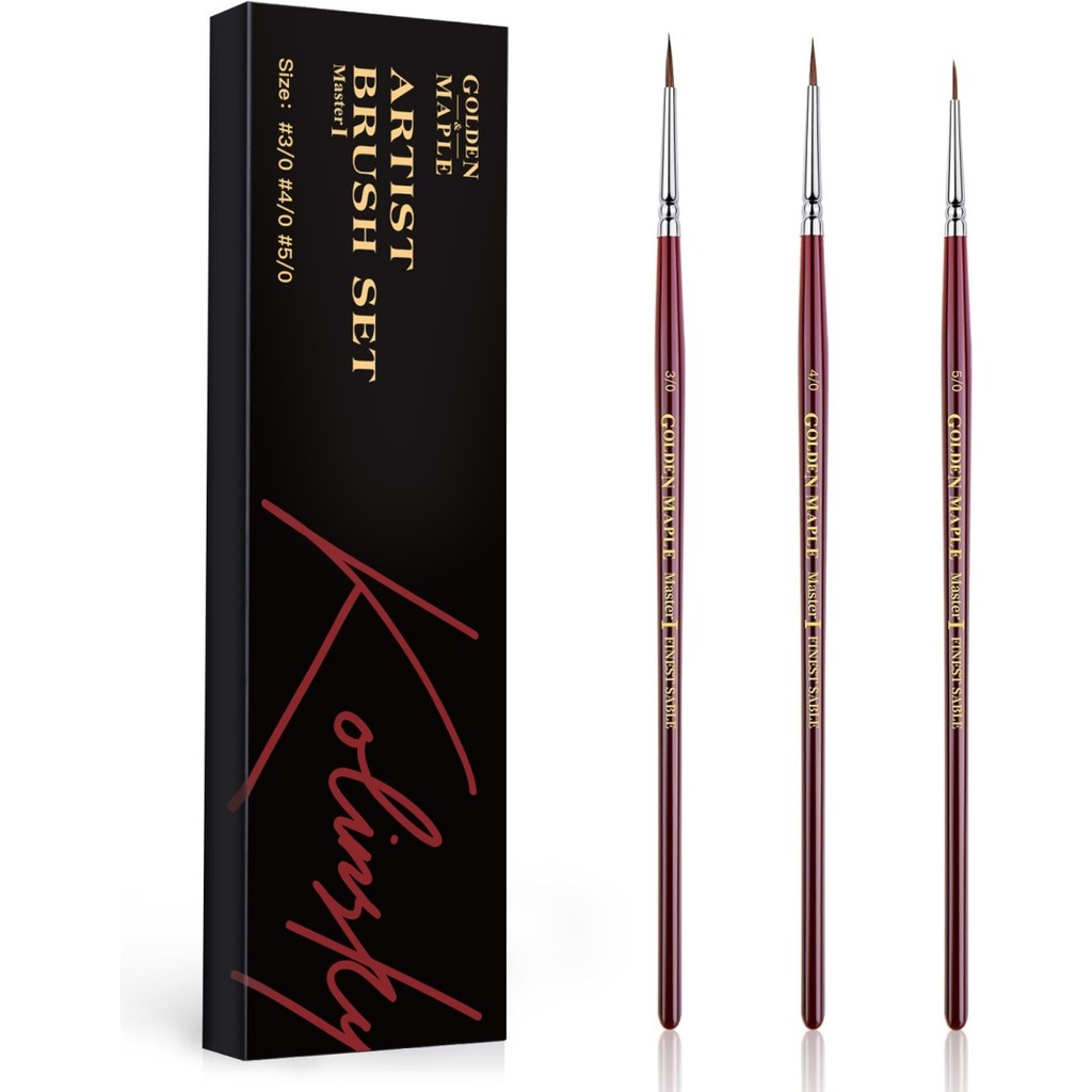 GOLDEN MAPLE แปรงรายละเอียดขนาดเล็ก: โคลินสกี้ สable พู่กันสําหรับจิตรกรรม,แปรงทาสีอะคริลิค,ชุดแปรงทาสีมืออาชีพระดับมาสเตอร์,หลายรุ่นสําหรับสีน้ํา,น้ํามัน