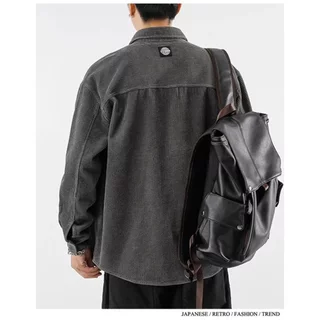 เสื้อฤดูใบไม้ร่วงชาย สไตล์ญี่ปุ่น วินเทจ แขนยาว ดีไซน์พิเศษ ขนาดไม้วัดเป็นเซนติเมตร ให้ความรู้สึกสบายและเท่ๆ สำหรับการแต