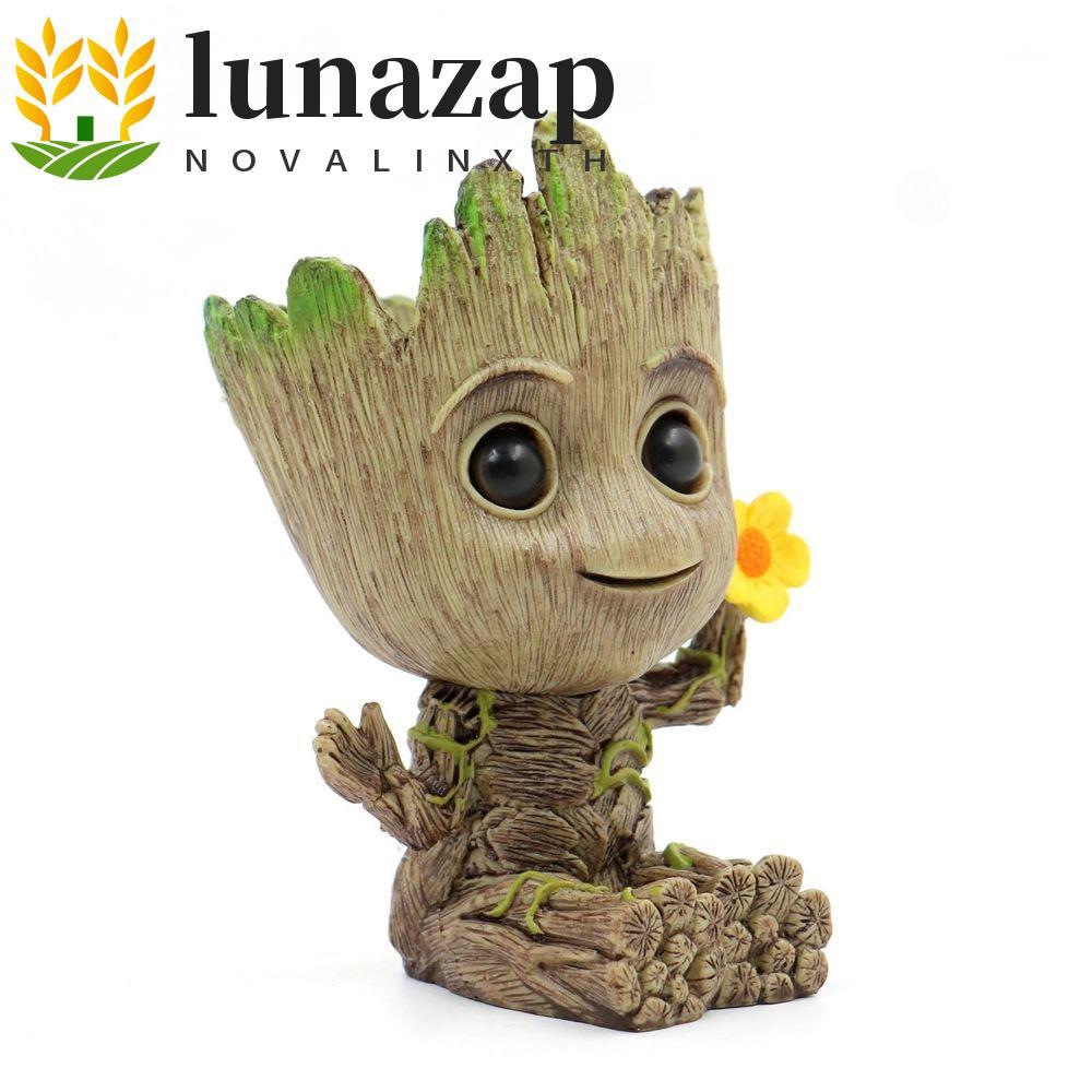 LUNAZAP Groot Action Figure นั่งสําหรับของขวัญ Mini Groot รูปของเล่น Avengers Marvel อะนิเมะ Action 