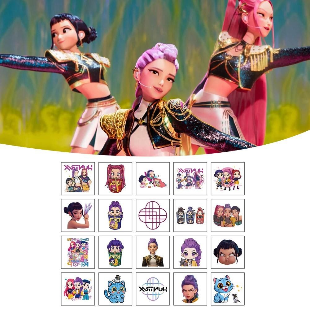 20style Kpop Demon Hunter ใหม่การ์ตูนเด็ก Tattoo แม่มดจากทีมสติกเกอร์น่ารัก R9f6