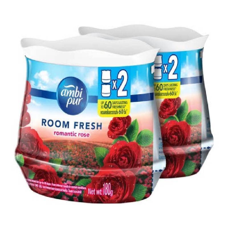 AMBIPUR เจลปรับอากาศ กลิ่นโรแมนติกโรส ขนาด 180 กรัม (แพ็ค 2 กระปุก)