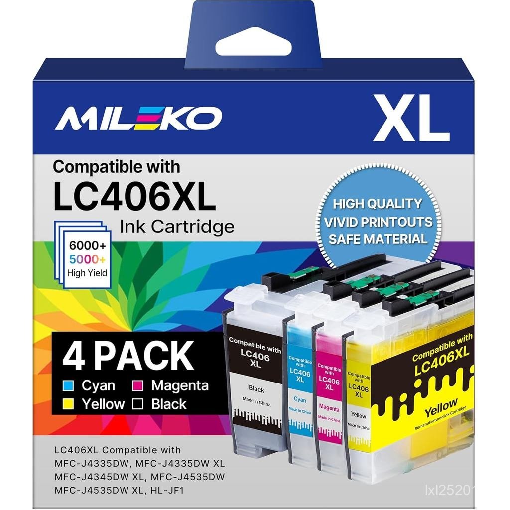 LC406 ตลับหมึกสําหรับ Brother เครื่องพิมพ์สําหรับ Brother LC406XL LC406 ตลับหมึกผลผลิตสูงสําหรับ Bro