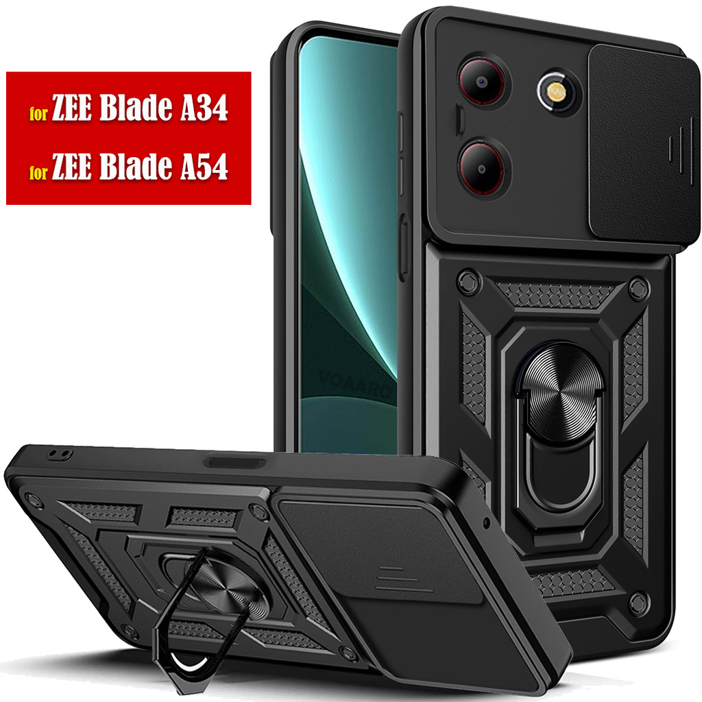 เคสสําหรับ ZTE BLADE A34 / ZTE BLADE A54 / ZTE BLADE A56 SLIDE IRING CASING ARMOR TRANSFORMER SHOCKP