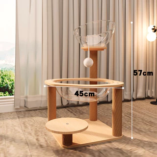 [Bratvee] Cat Condo คอนโดแมว มีหลุมอวกาศ ที่ลับเล็บ คอนโดแมว ขนาดกระทัดรัด สำหรับแมว 1-2 ตัว