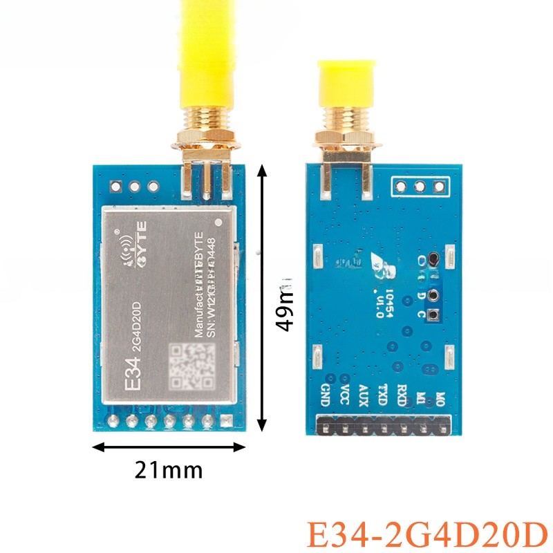 E34-2G4D20D 2.4 Ghz ความเร็วสูง Full Duplex Wifi Wireless Serial Port โมดูล nRF24L01 + ความถี่วิทยุ 