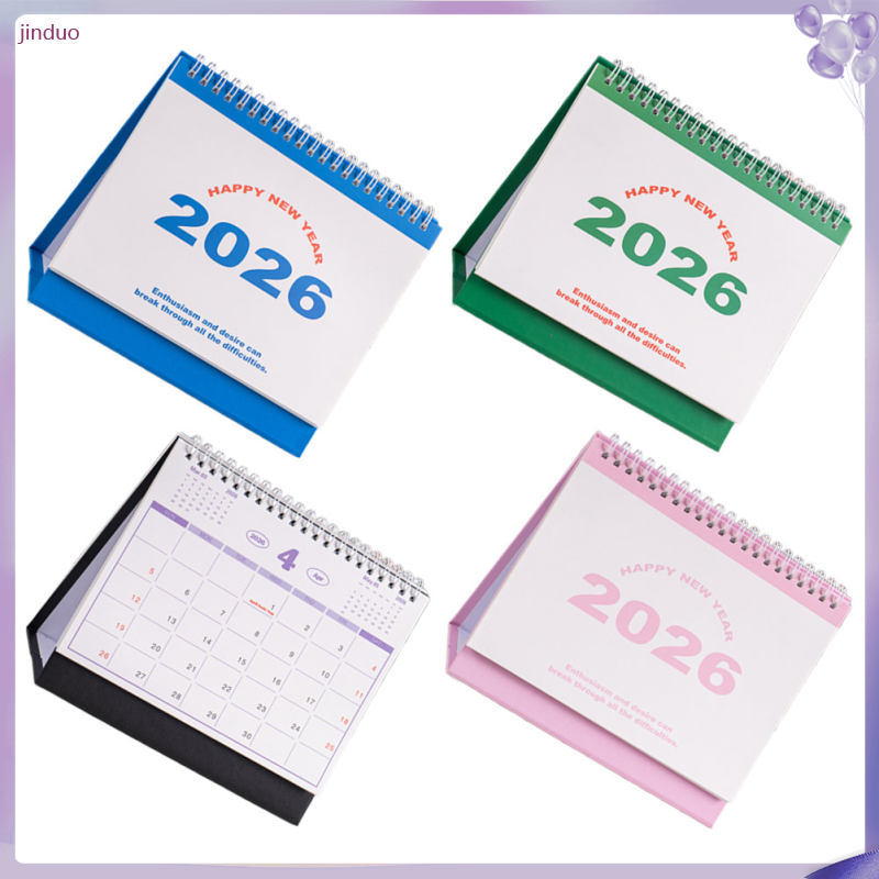 4 ชิ้น Calander โต๊ะปฏิทินแปลกใหม่ปียืนรายวันขนาดเล็ก jinduo