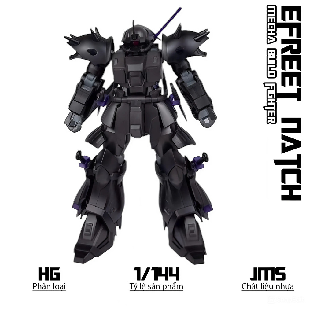 .HG Efreet Natch Black Custom Model, 1/144 Mobile Suit, Plastic Assembly Toy