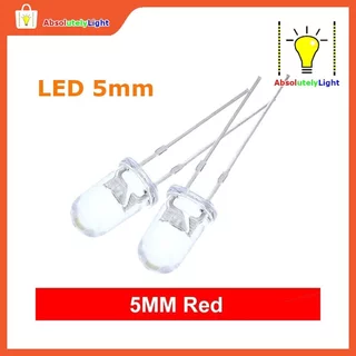 LED Diode 2 ขา แบบใส ขนาด 5mm สีขาว แดง เหลือง เขียว น้ำเงิน