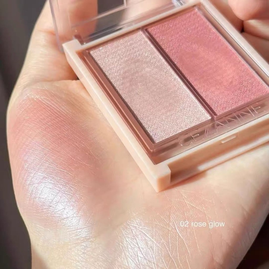 Cezanne cezanne cezanne Two-Color Raw Blush Highlighter Eyeshadow All-in-One Palette 01 02 สไตล์ใหม่