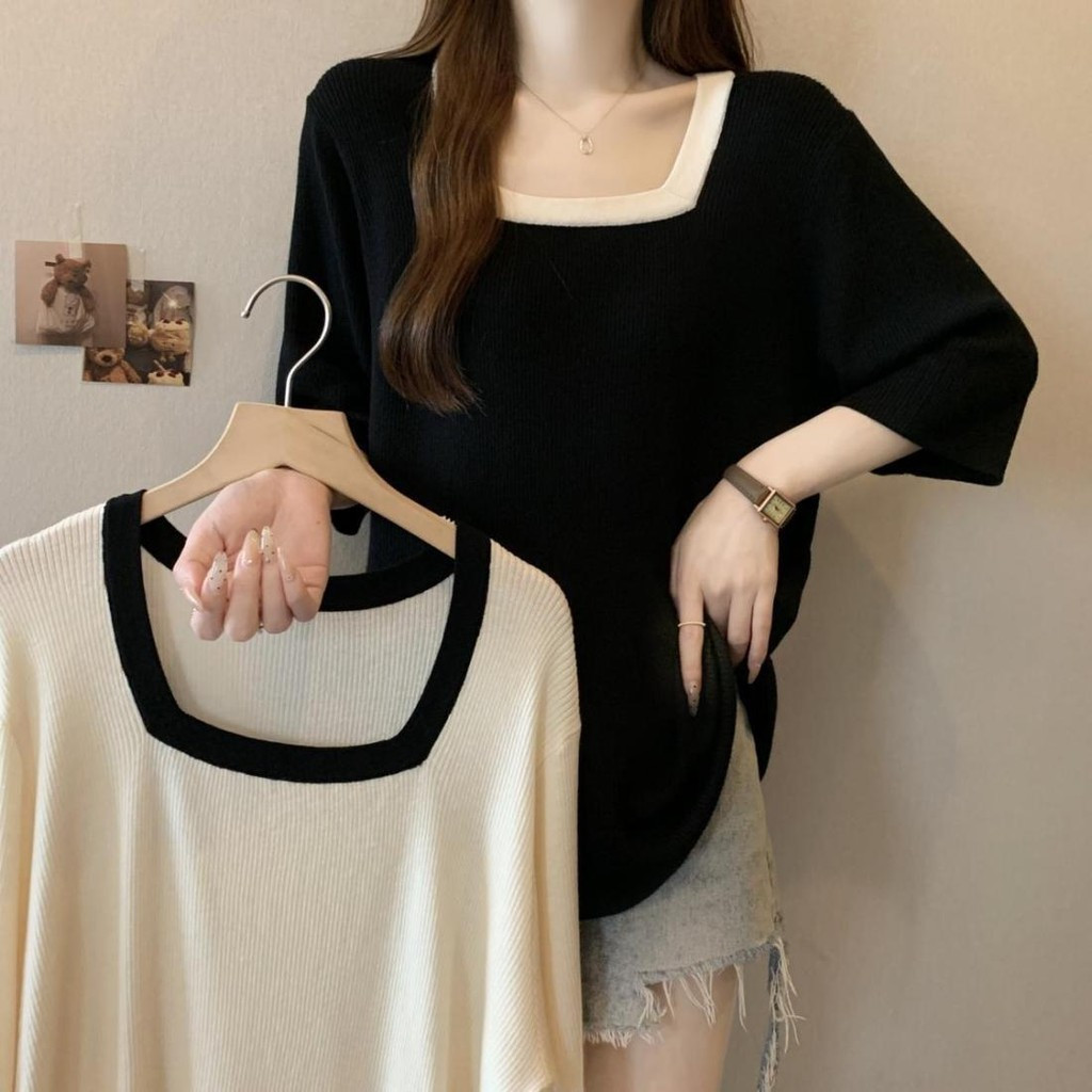 เสื้อยืดขนาดใหญ่ (40-150kg) ผู้หญิง สไตล์ฝรั่งเศส รูปที่ 2