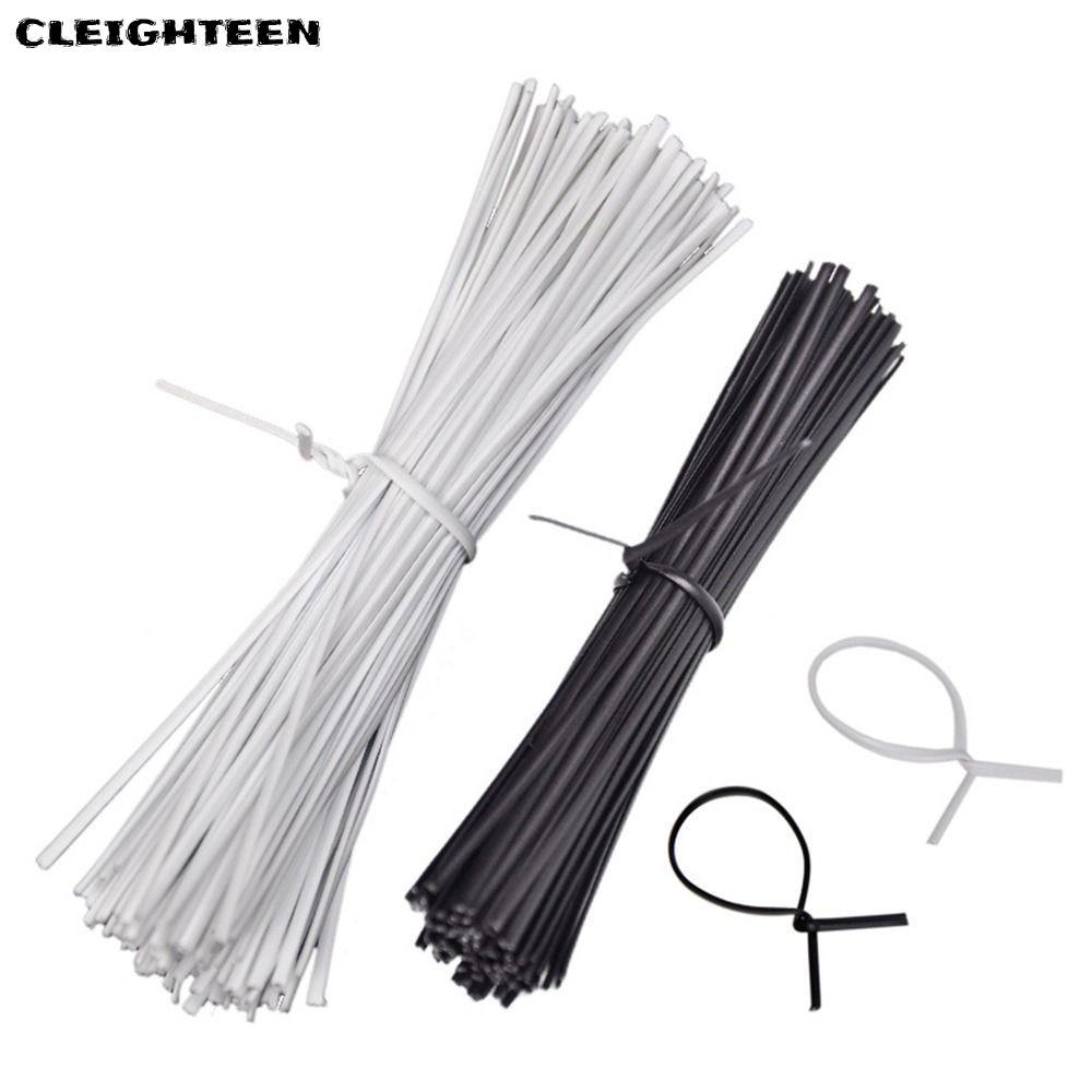 CLEIGHTEEN Twist Ties ลวดเหล็กเคลือบพลาสติกสีดําสีขาว, สายผูกลวดเหล็ก รัดสายไฟ