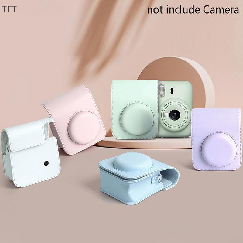 (FTT) 1ชิ้นสำหรับ Instax Mini 12เคส PU นุ่มป้องกันกระเป๋าสำหรับกล้องฟิล์มกระเป๋ากล้องพร้อมสายคล้องไห