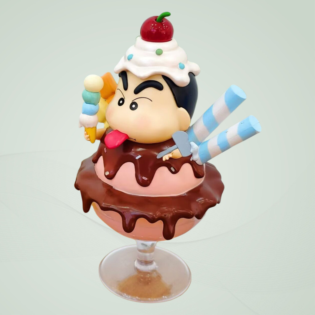 PS1 Crayon Shin-chan Nohara Shinnosuke น่ารักไอศกรีมขนมหวานถ้วย Action Figure อะนิเมะเครื่องประดับ S