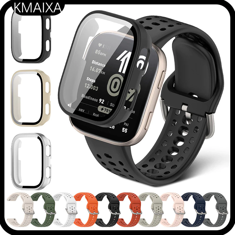 สายซิลิโคนกระจกนิรภัย PC สําหรับ Amazfit Bip 6 ป้องกันหน้าจอฝาครอบกันชนกีฬาสายยางสายรัดข้อมืออุปกรณ์เสริมสําหรับ Smartwatch Amazfit Bip 6