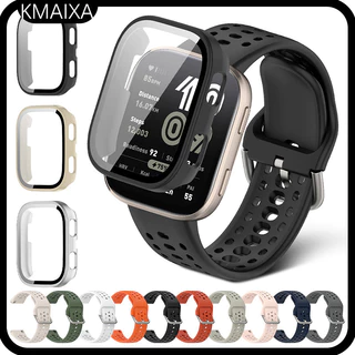 สายซิลิโคนกระจกนิรภัย PC สําหรับ Amazfit Bip 6 ป้องกันหน้าจอฝาครอบกันชนกีฬาสายยางสายรัดข้อมืออุปกรณ์เสริมสําหรับ Smartwatch Amazfit Bip 6