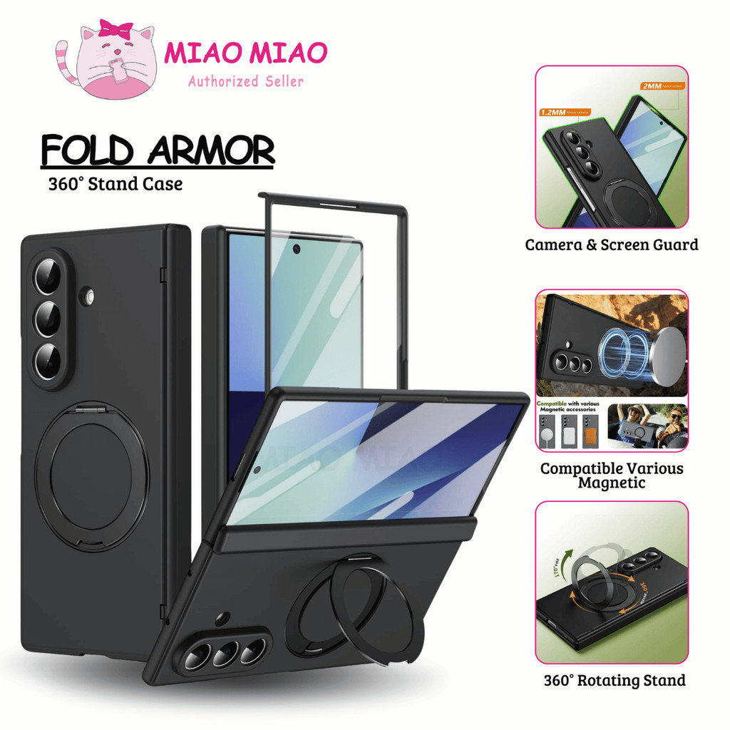 พับเกราะ 360 กรณี Samsung Z FOLD 7 Z FOLD 6 Z FOLD 5 / ZFOLD5 ZFOLD6 ZFOLD7 / FLIP 7 FLIP 6 พร้อมบาน