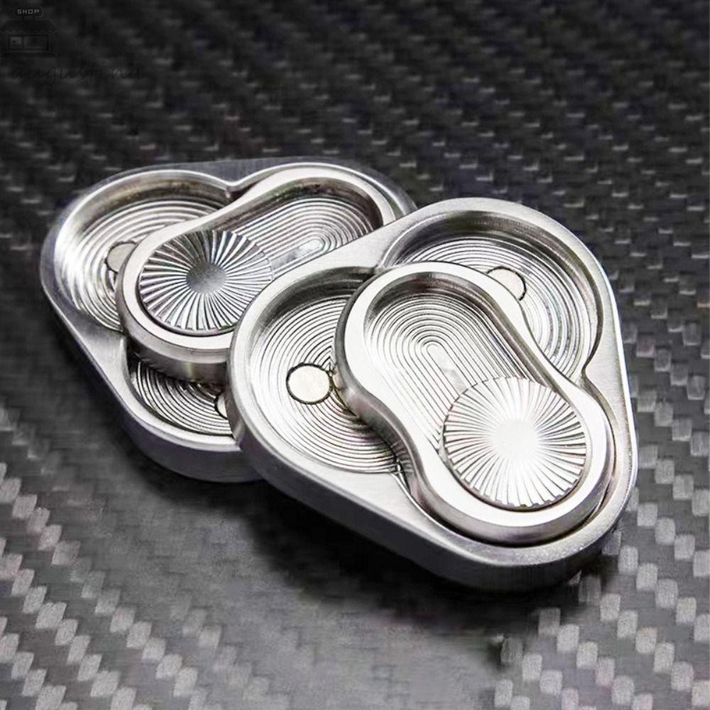 AUGUSTINA สามเหลี่ยมหมุน Fidget Slider ของเล่น, Fidget ของเล่น ADHD สแตนเลสสามเหลี่ยม Fidget Slider,
