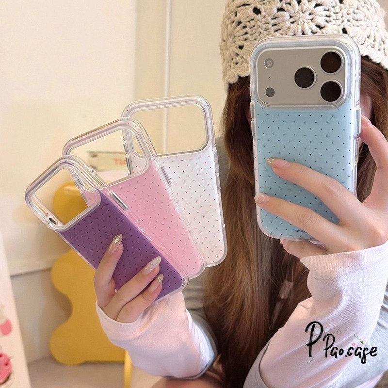 เคสไอโฟน 17 15 เคส IMD ลายจุด สีคละ น่ารัก สไตล์ฮิต สำหรับ iPhone 13 16 15 17 air 12 14 Pro Max 15 16 14 Plus 15 14 Pro