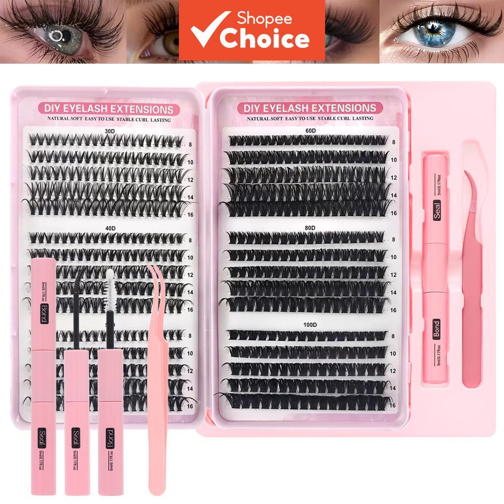 Lash Clusters Book Kit เล่มหนา D Curly ต่อขนตาธรรมชาติ DIY