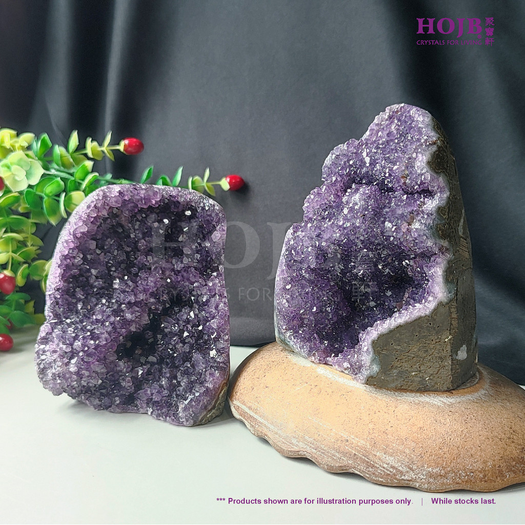 HOJB เกรดด้านบน Uruguya Amethyst 6AA แก้วคริสตัล Druze Stone 110-115 มม.สายสวนคริสตัลทุกวัน 6AA เทีย