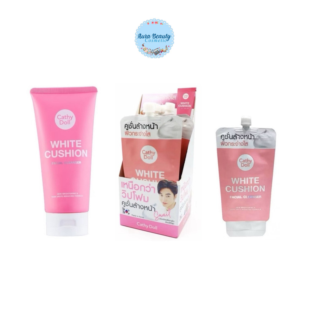 Cathy Doll White Cushion Facial Foam Cleanser 120ml. คูชั่นล้างหน้า เคที่ ดอลล์ สูตรผิวกระจ่างใส ไร้รอยดำ 120มล. – โปรปัง