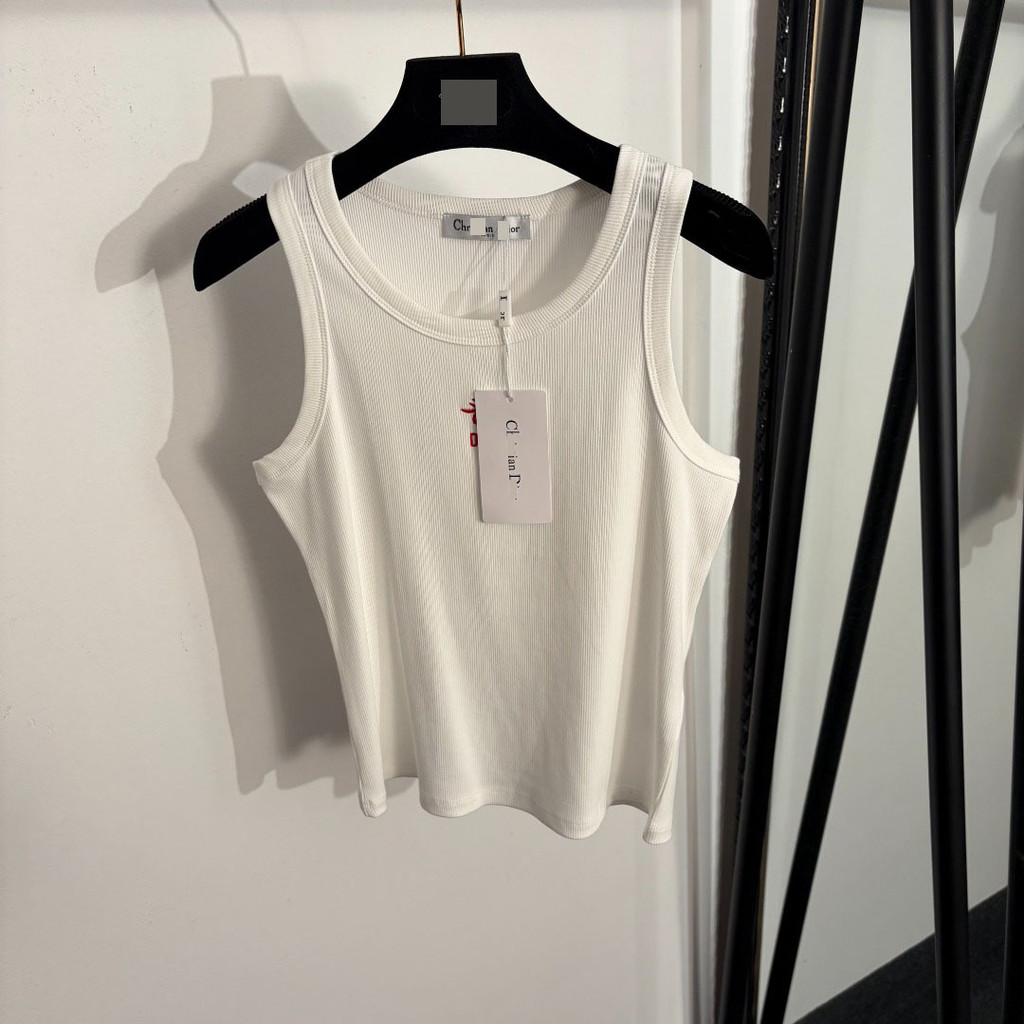 8Z1Q D//r Elegant and sexy dopamine-style little bee embroidered pure cotton slim-fit inner tank top