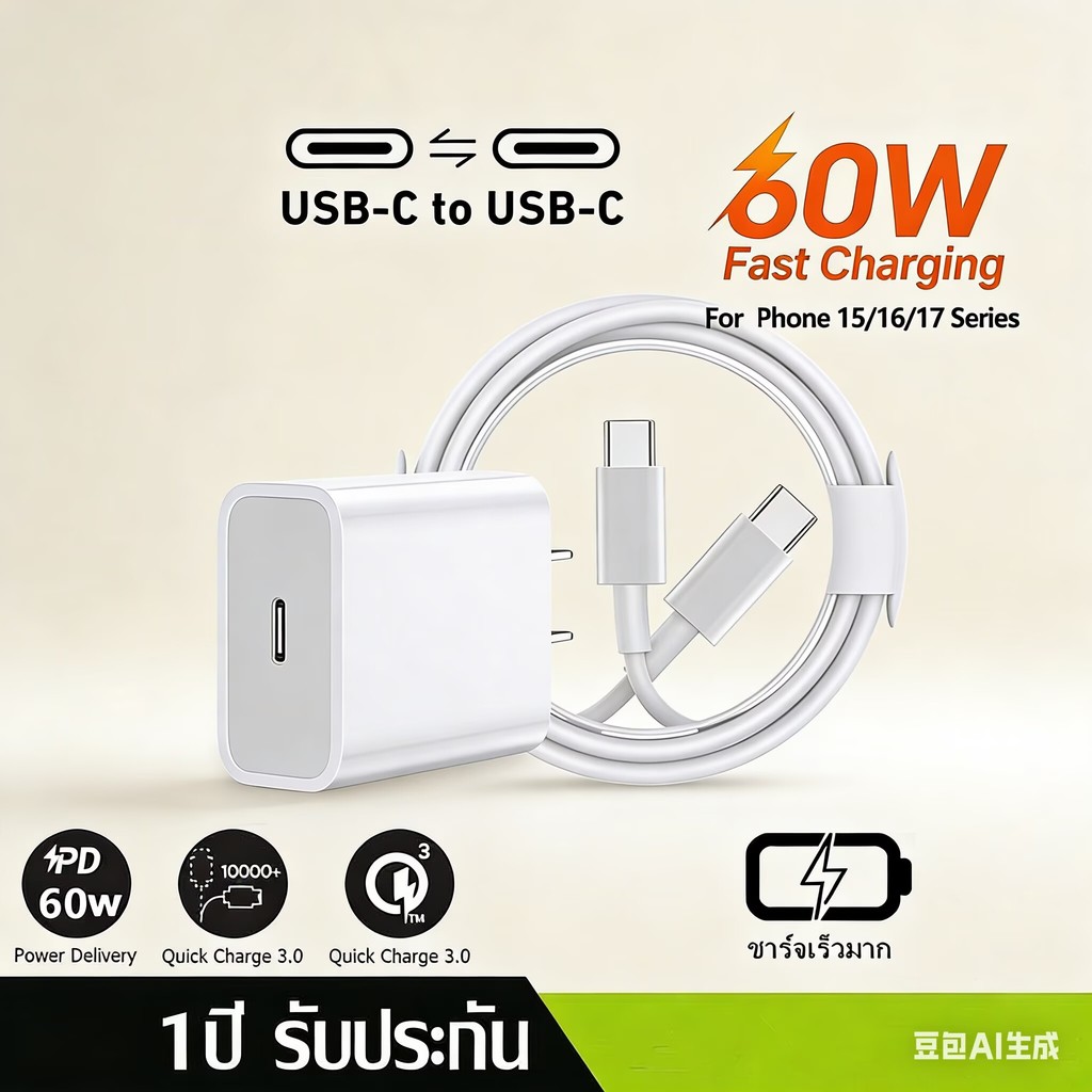 หัวชาร์จเร็วที่สุดPD20W30W35W + สายType C to Type C ยาว 1m/2m สำหรับ Pad Air4 Air5 Mini6 iP 15-17 Pr