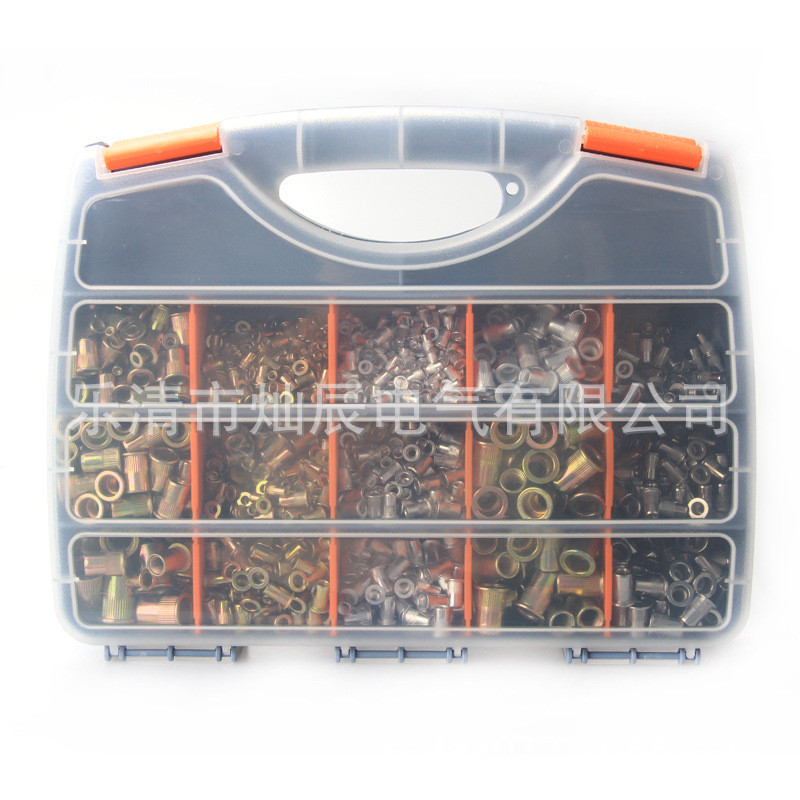 สแตนเลส Rivet Nut 1200PCS Rivet Nut ชุดดึงอ่อนนุชแบนหัวคอลัมน์ Rivet Nut ดึงอ่อนนุช M3-M12