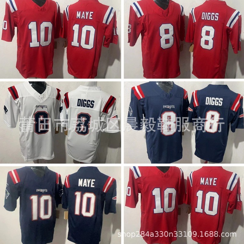 NFL Patriots เสื้อแข่งแบบใหม่รุ่นที่สาม ลาย DIGGS#8 สำหรับแฟนคลับ