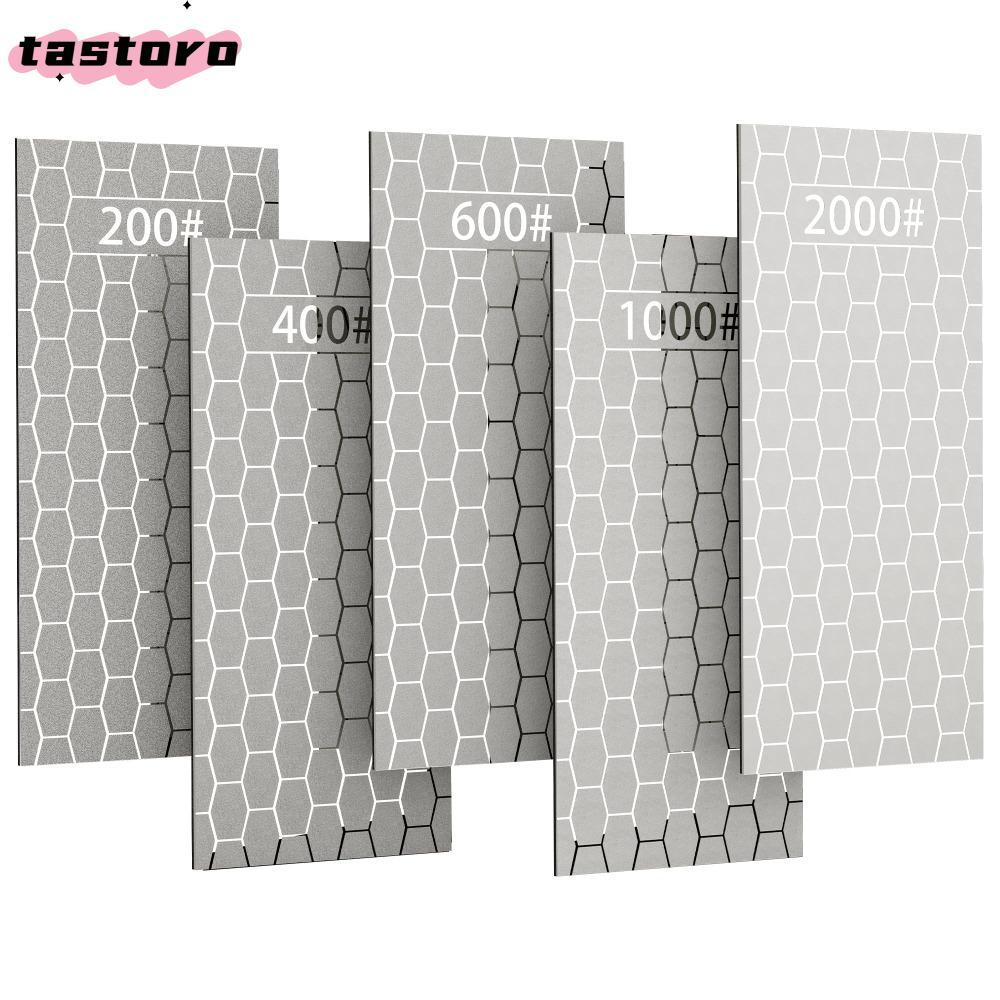 TASTORO หินลับมีดเพชรบางเฉียบพร้อมแผ่นลับคมเพชรฐานป้องกันการลื่นไถล, หินลับ 240-3000 ตาข่ายแผ่นพื้นผิวรังผึ้งบด