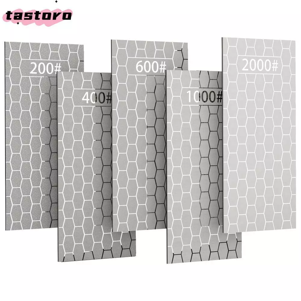 TASTORO หินลับมีดเพชรบางเฉียบพร้อมแผ่นลับคมเพชรฐานป้องกันการลื่นไถล, หินลับ 240-3000 ตาข่ายแผ่นพื้นผิวรังผึ้งบด