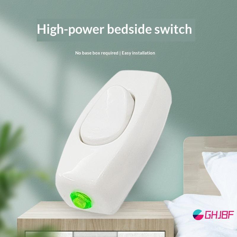 GHJBF] White Inline Light Switch ON OFF อินไลน์แบบมีสายควบคุมสําหรับโคมไฟตั้งโต๊ะการติดตั้งที่เรียบง