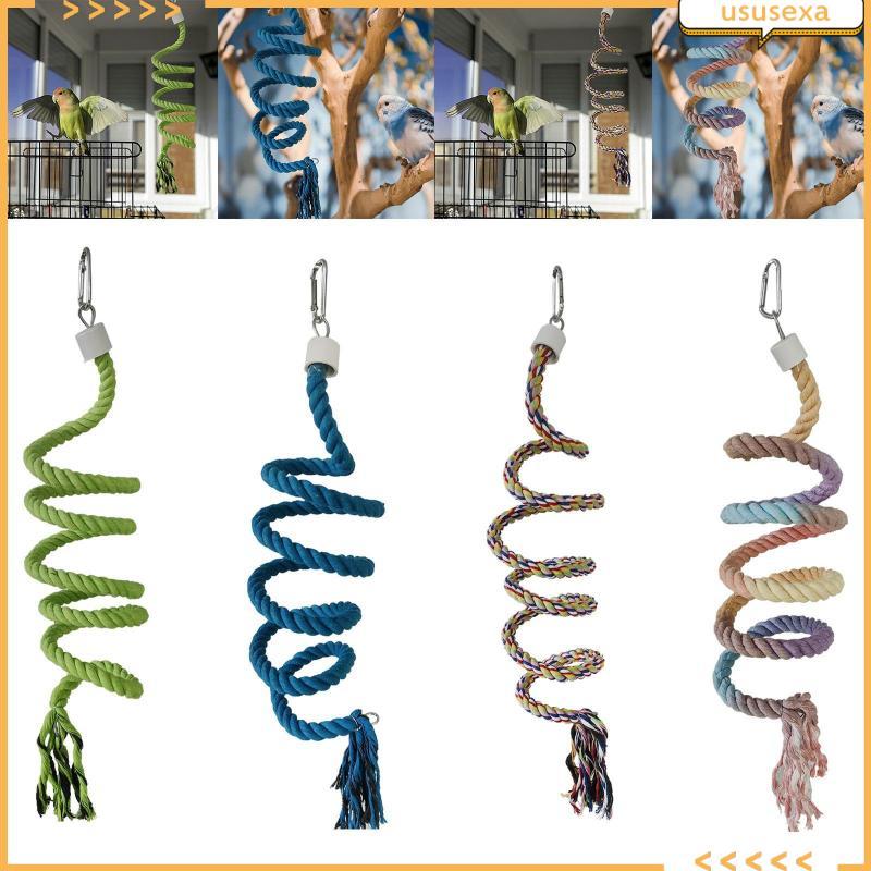 [Ususexa] Bird Spiral Rope Perch Cotton Elastic Multifunctional 59.-6inch Pet Supplies Bird
