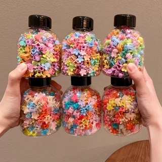 100ชิ้นเด็กที่มีสีสันดอกไม้กิ๊บขนาดเล็กสาวเรียบคลิปขนาดเล็กทารกมินิกิ๊บถักอุปกรณ์ผม