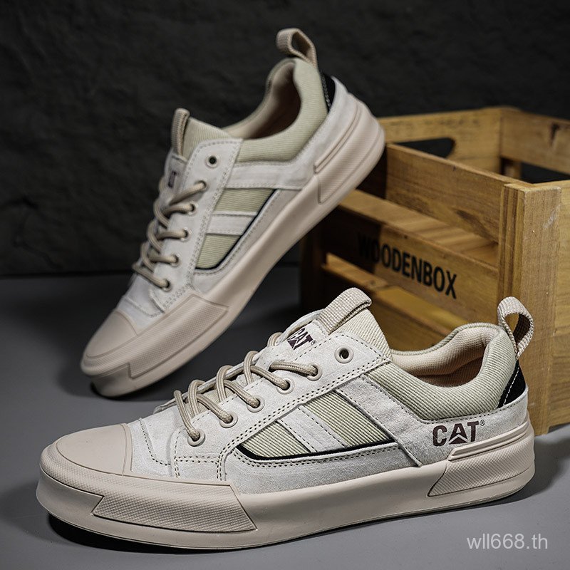 Caterpillar รองเท้า Low-top หนังนิ่ม Casual สําหรับชาย กันลื่น หนังกีฬาอินเทรนด์ F1J7