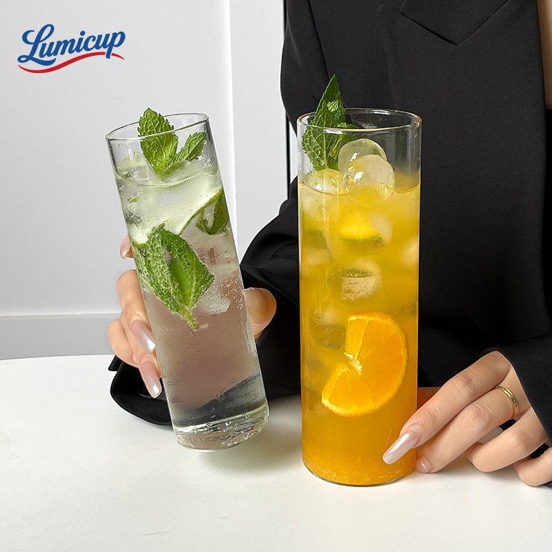 แก้วน้ำใสทรงสูง แก้วแก้วใสสไตล์มินิมอล สำหรับน้ำผลไม้/โซดา/ชา มี 350ml 580ml 590ml
