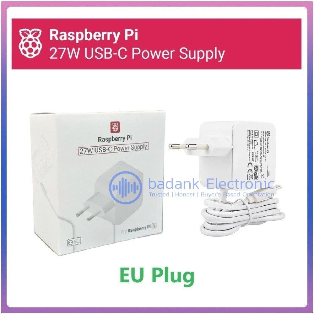 อย่างเป็นทางการ Raspberry Pi 27W USB-C แหล่งจ่ายไฟ Adaptor 5.1V 5A สําหรับ Raspberry Pi 5