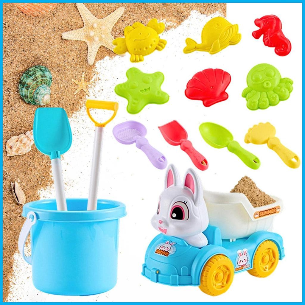 ของเล่นทรายชุด 14 ชิ้นแบบพกพา Sandbox ชุดก่อสร้าง Sandbox ของเล่นเด็กสําหรับชายเด็กวัยรุ่นผู้ใหญ่ hj